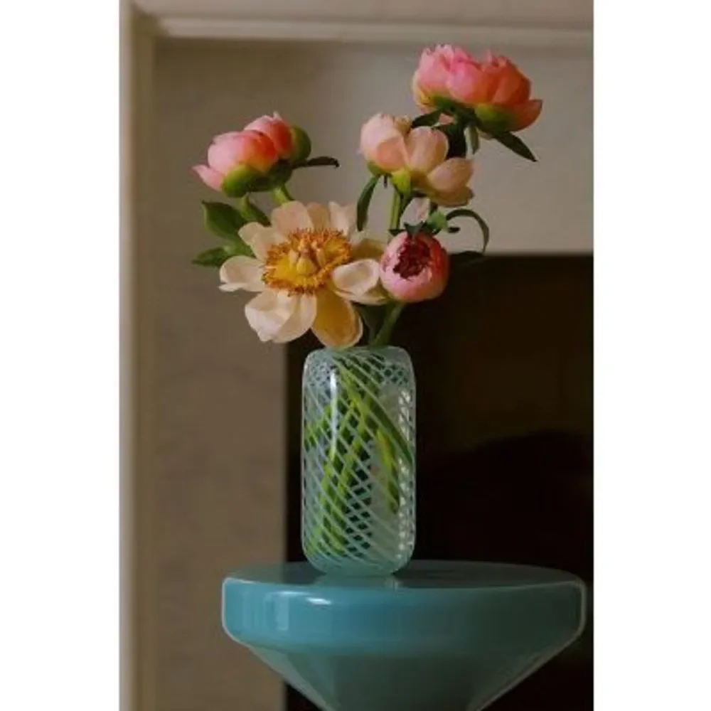 Anthropologie Blue Swirl Glass Vase 4554G570AA